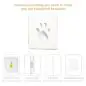 Pet paw print kit with air-drying clay, plastic ruler, rolling pin, and tape for creating keepsakes.