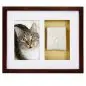Framed photo of a tabby cat with a paw print impression, perfect for pet memory keepsakes.