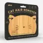 Eco-friendly bamboo cat hair remover packaging with cute cat face design. Suitable for clothes, carpets, and furniture.
