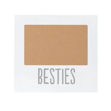 White photo frame with the word Besties below an empty rectangular space for a picture.