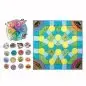 Colorful board game with spinner, animal figures, and tokens on a vibrant, nature-themed game board.