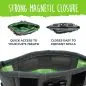 Treat pouch with strong magnetic closure for easy access and spill prevention, ideal for dog training.