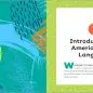 Colorful abstract design with text: 'Introduction to American Sign Language, Chapter 1' on a patterned background.