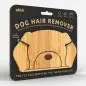 Eco-friendly bamboo dog hair remover for clothes, carpets, and furniture. Durable and sustainable packaging design.