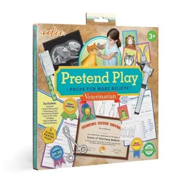 Pretend Play Veterinarian Kit for kids aged 3+ with props for imaginative learning and role-playing activities.