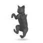 Cute black cat-shaped tea infuser with holes for brewing, designed for whimsical tea-drinking experience.
