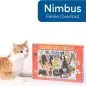Orange and white cat with Celebri Cats Puzzle by its side, labeled Nimbus Feline Overlord in blue text.