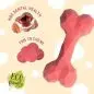 Eco-friendly dog chew toy shaped like a bone, promotes dental health and is fun to chew.