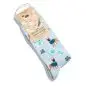 Blue socks with dog patterns, labeled Socks that Save Dogs by Conscious Step, promoting animal rescue efforts.