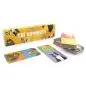 Cat-themed domino set featuring colorful cat illustrations on tiles and box packaging. Fun family game for all ages.