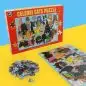 Celebri Cats Puzzle with cat illustrations, 1000 pieces, box and partially completed jigsaw on colorful background.