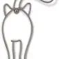 Metal cat-shaped hook with tail, wall mount design, perfect for hanging small items.