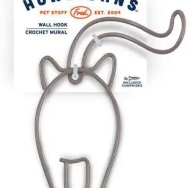Cat-shaped wall hook from Howligans, perfect for organizing pet accessories. Fun and functional home decor.