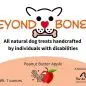 Beyond Bones: All-natural peanut butter apple dog treats, crafted by individuals with disabilities, 7oz package.