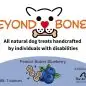 Beyond Bones all-natural dog treats, peanut butter blueberry flavor, crafted by individuals with disabilities, 7 oz.