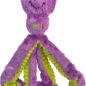 Purple and green plush octopus toy with a smiling face, ideal for playful pets.