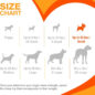 Dog toy size chart for choosing the right chew toy based on weight: Puppy to XX-Large, up to 50+ lbs.