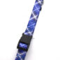 Blue plaid adjustable pet collar with black buckle, perfect for stylish dogs.